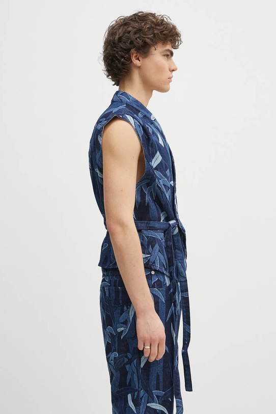 Kenzo bezrękawnik jeansowy granatowy FF55DV0026P1.DM