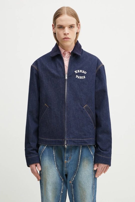 Kenzo kurtka jeansowa nieocieplane niebieski FF55DV1136B1.DM