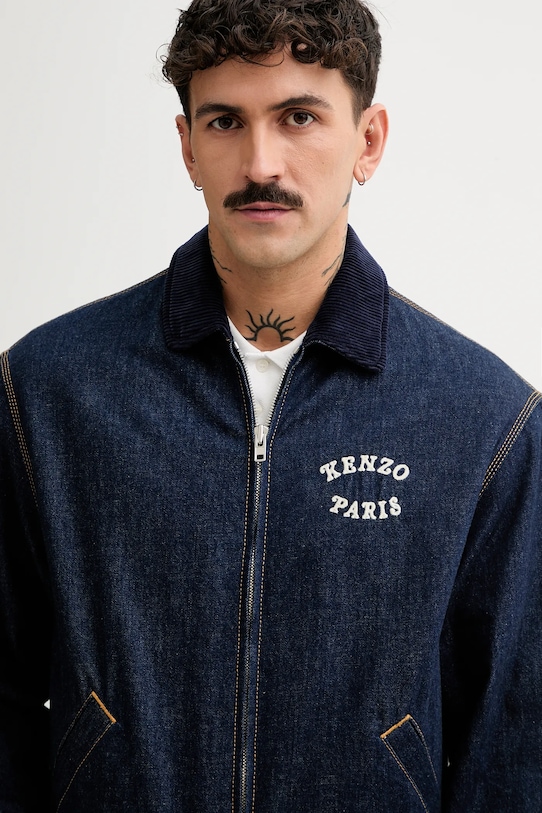 Kenzo kurtka jeansowa niebieski FF55DV1136B1.DM