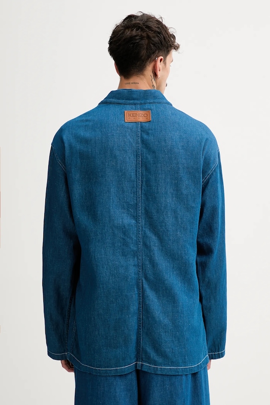 Odzież Kenzo kurtka z domieszką lnu FF55DV1436T1.DM niebieski