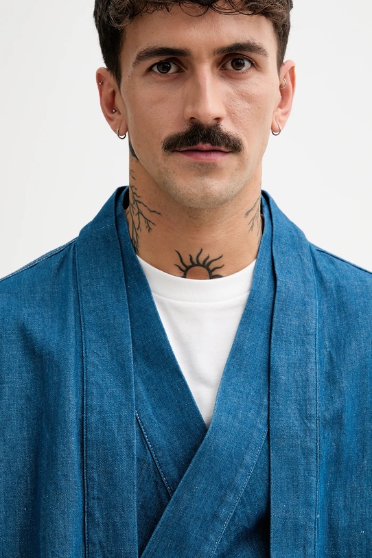 Kenzo kurtka z domieszką lnu FF55DV1436T1.DM