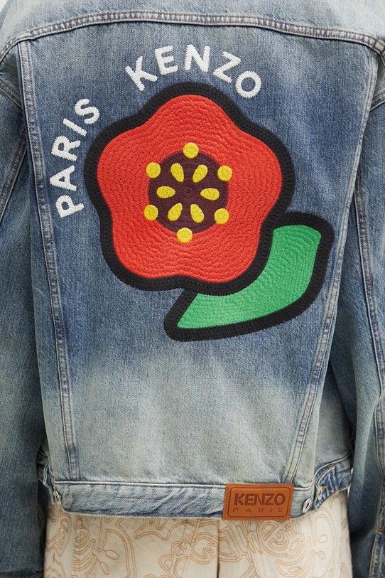 Kenzo kurtka jeansowa niebieski FF55DV3026I7.DS