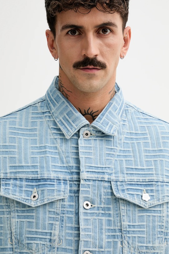 Kenzo kurtka jeansowa niebieski FF55DV3026J4.DB