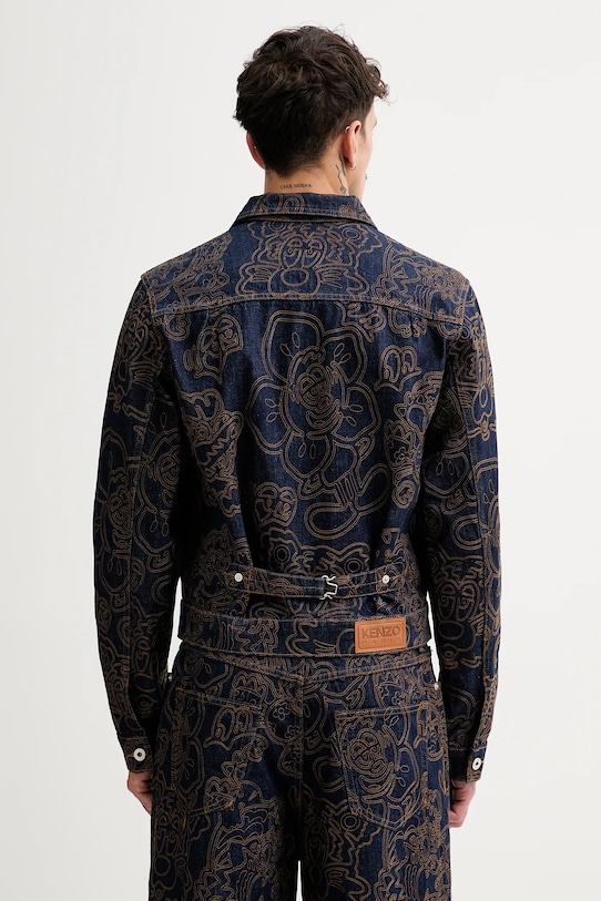 Odzież Kenzo kurtka jeansowa FF55DV3096V1.DM granatowy