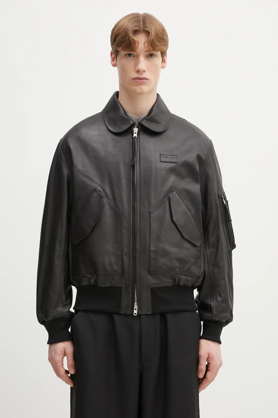Kenzo kurtka skórzana nieocieplane czarny FF55LB1430AD.99