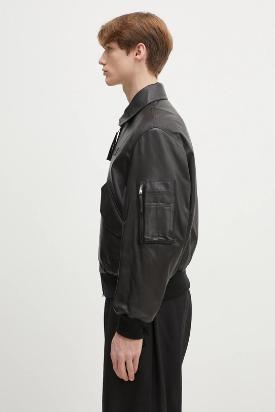 Kenzo kurtka skórzana FF55LB1430AD.99 czarny SS25