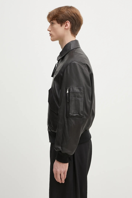 Kenzo leather jacket FF55LB1430AD.99 black SS25