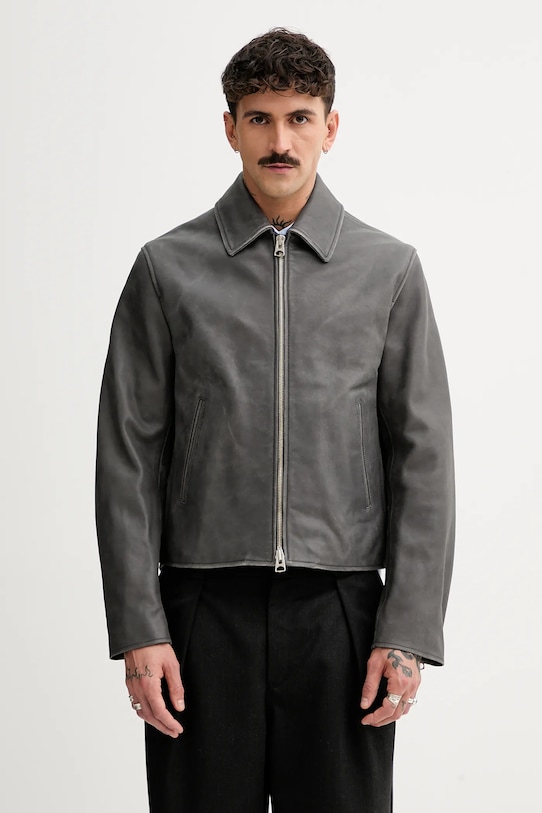 Kenzo kurtka skórzana nieocieplane szary FF55LB1440AB.96