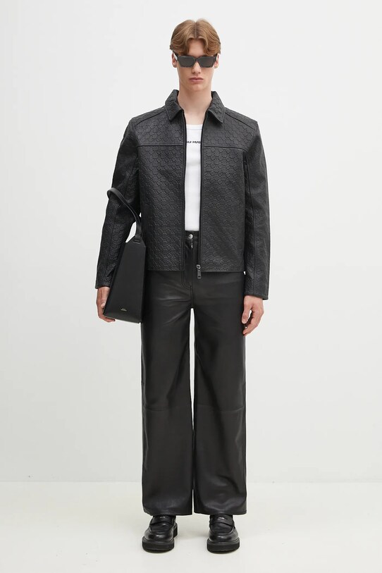 Daily Paper kurtka skórzana Silence Monogram Leather Jacket 2411001