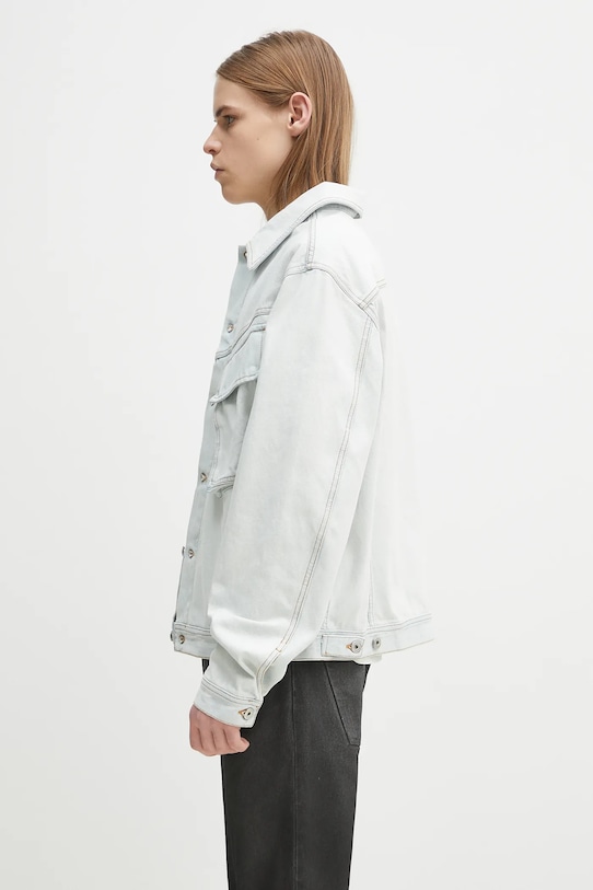Džínová bunda Marcelo Burlon Bleach Denim Cargo Jacket Light Blue No CMYE01HS25DEN0014000 modrá SS25