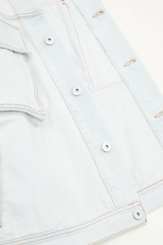 Džínová bunda Marcelo Burlon Bleach Denim Cargo Jacket Light Blue No CMYE01HS25DEN0014000