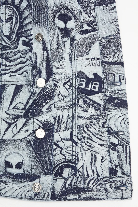 Βαμβακερό μπουφάν No Problemo Apocalypse Jacquard Trucker Jacket NP7000003 μπλε