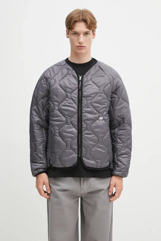 New Balance kurtka Made In Usa Quilted Jacket Mgt bez kaptura szary MJ43541MGT