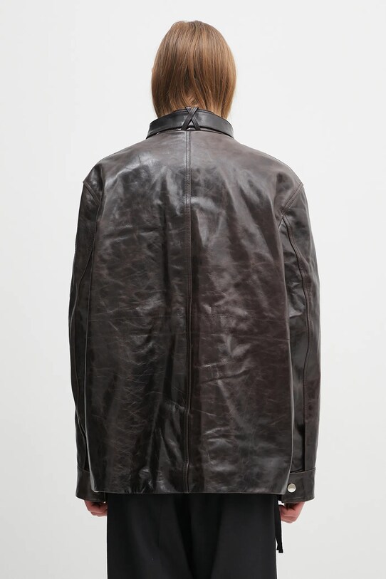 Ρούχα Δερμάτινο μπουφάν Wales Bonner Vision Leather US25LE11.LE02.899 καφέ