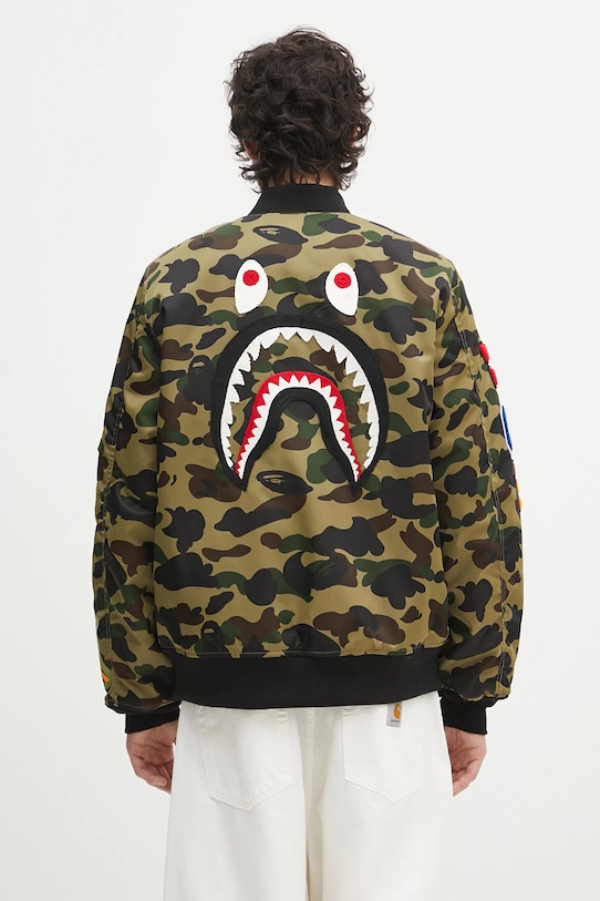 Clothing A Bathing Ape jacket 1St Camo Shark Ma-1 1L30141003 green