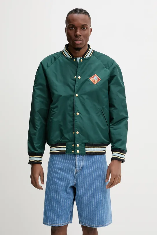 Μπουφάν Drôle de Monsieur Le Bomber Polo ελαφρώς μονωμένα πράσινο G.JT219.PA014.DGN