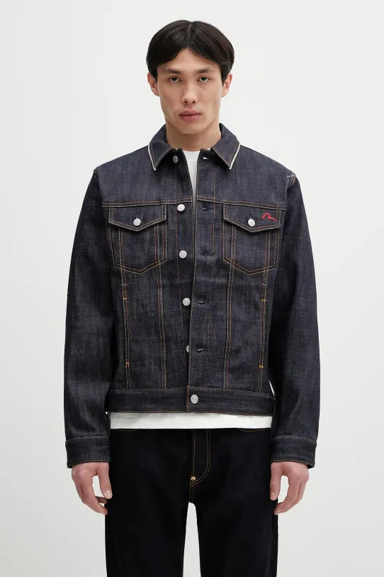 Джинсовая куртка Evisu Classic Raw Denim без капюшона тёмно-синий 2ESHTM5DJ1042