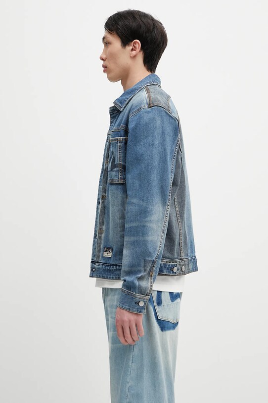 Evisu geacă jeans 2-tone Denim w Inserted Daicock 2ESHTM5DJ1041 albastru SS25