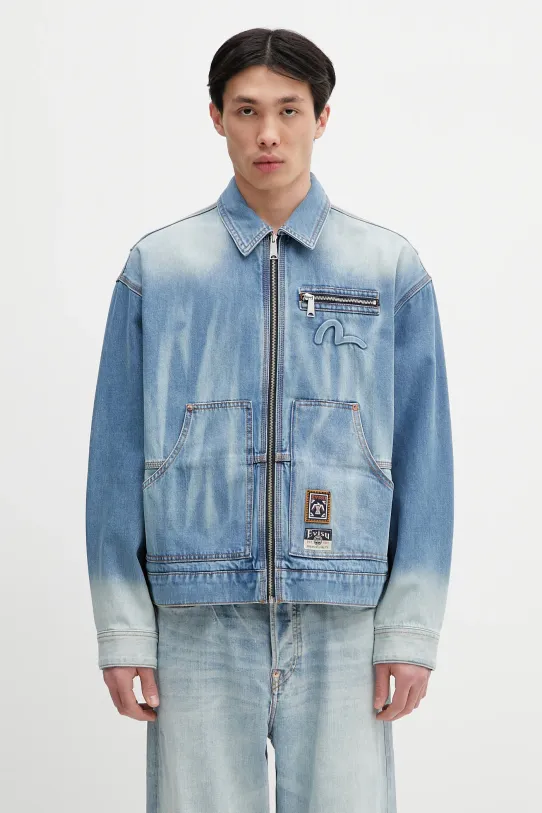 Джинсова куртка Evisu Worker Denim w Emboss Kamon без капюшона блакитний 2ESHTM5DJ1038