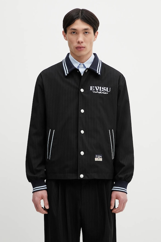 Evisu geacă Flat Knit Collar Coach cu captuseala negru 2ESHTM5JK1053
