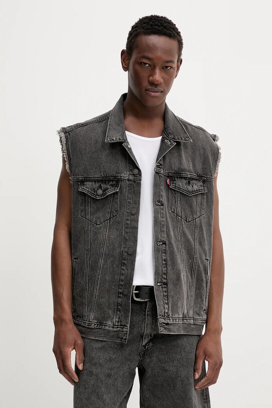 Levi's giubbotto di jeans RELAXED TRUCKER VEST grigio A5789