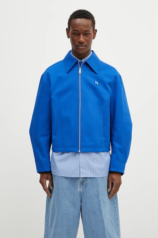Bavlněná bunda Ader Error Apparel-Top nezateplené modrá BO42FYJK0102BL