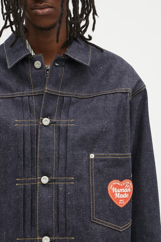 Human Made giacca di jeans Denim Work Jacket Past blu HM29JK002