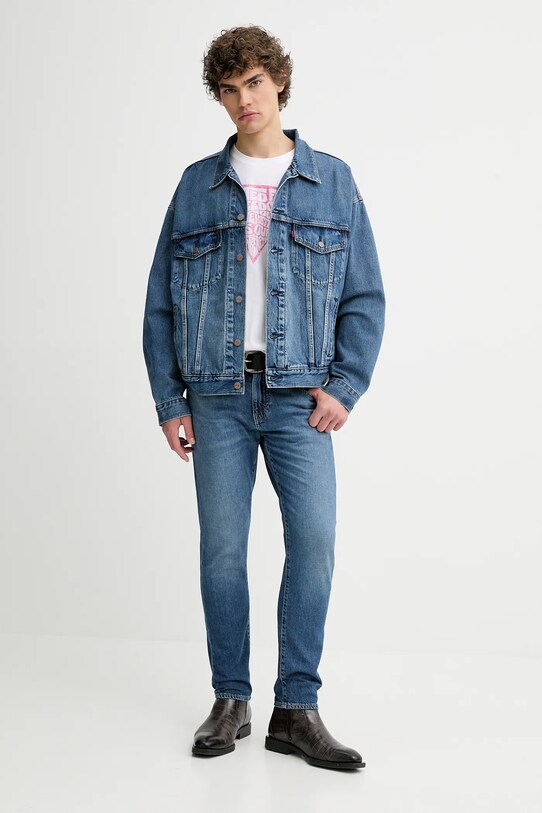 Levi's geacă din denim PRIDE ONE FAMILY TRUCKER 002FF albastru SS25