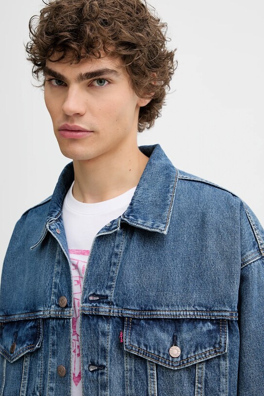Levi's geacă din denim PRIDE ONE FAMILY TRUCKER albastru 002FF