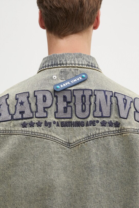 AAPE kurtka jeansowa Main Light Weight AAPLJM7706XAO niebieski