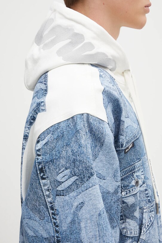 Džínová bunda AAPE Main Light Weight AAPLJM7710XXO modrá