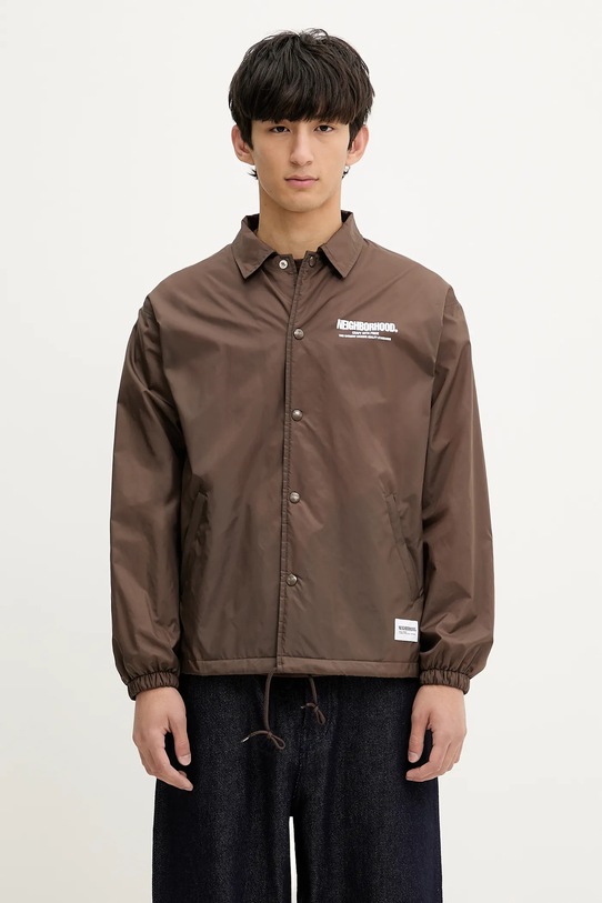 NEIGHBORHOOD kurtka Windbreaker Jacket-1 bez kaptura brązowy 251TSNH.JKM01
