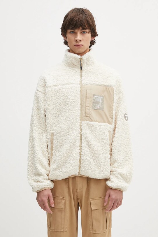AAPE kurtka Now Zip Up bez kaptura beżowy AAPSWMB331XXN
