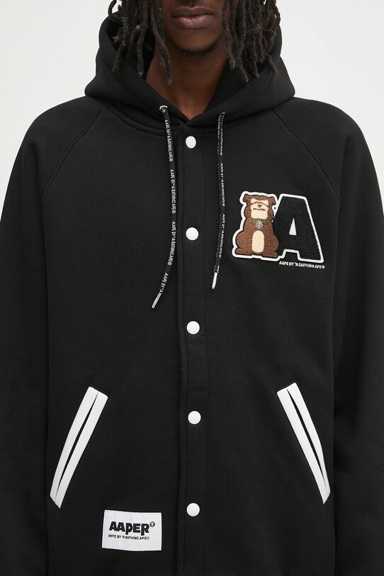 AAPE bluză Aaper negru AAPSWMB382XXN