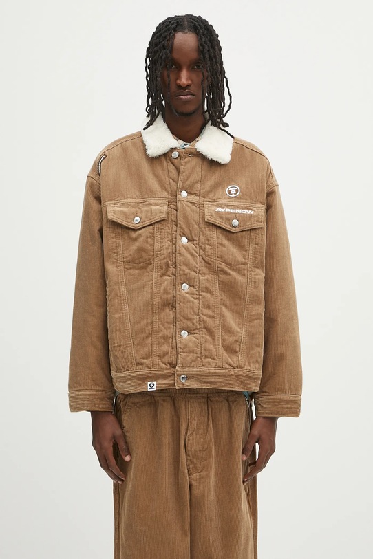 Manšestrová bunda AAPE Now přechodné hnědá AAPJKM7660XXN
