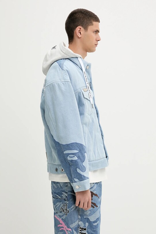 AAPE kurtka jeansowa Main niebieski AAPJKM7679XXN