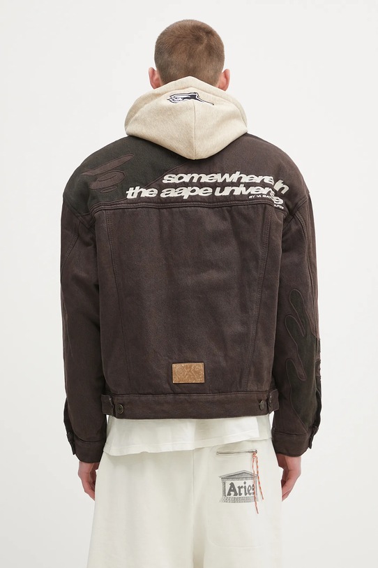 Ρούχα Τζιν μπουφάν AAPE Main AAPJKM7679XAN καφέ