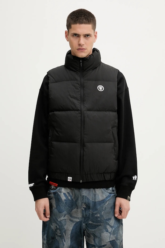 Пухова безрукавка AAPE Now Down без капюшона чорний AAPDNM7653XXN