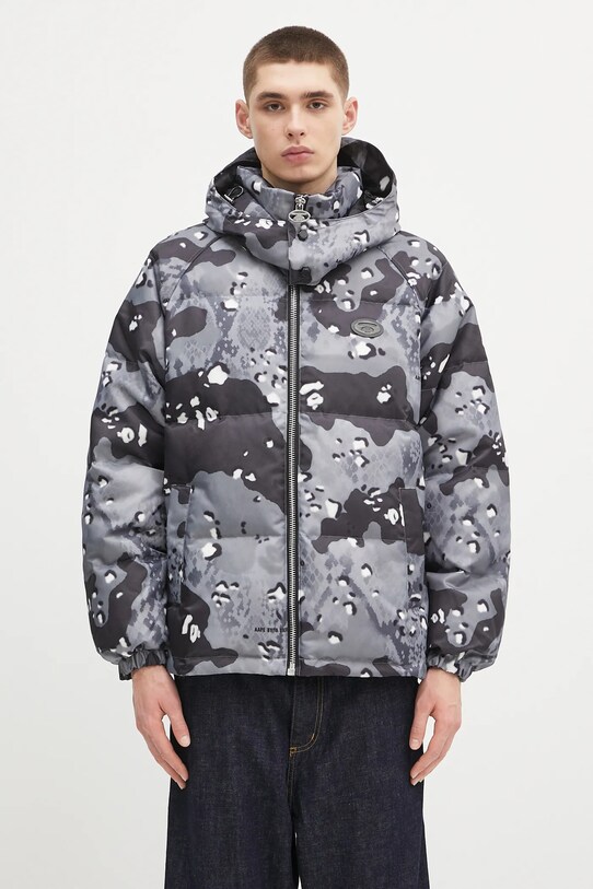 Péřová bunda AAPE Main Down péřové šedá AAPDNM7666XXN