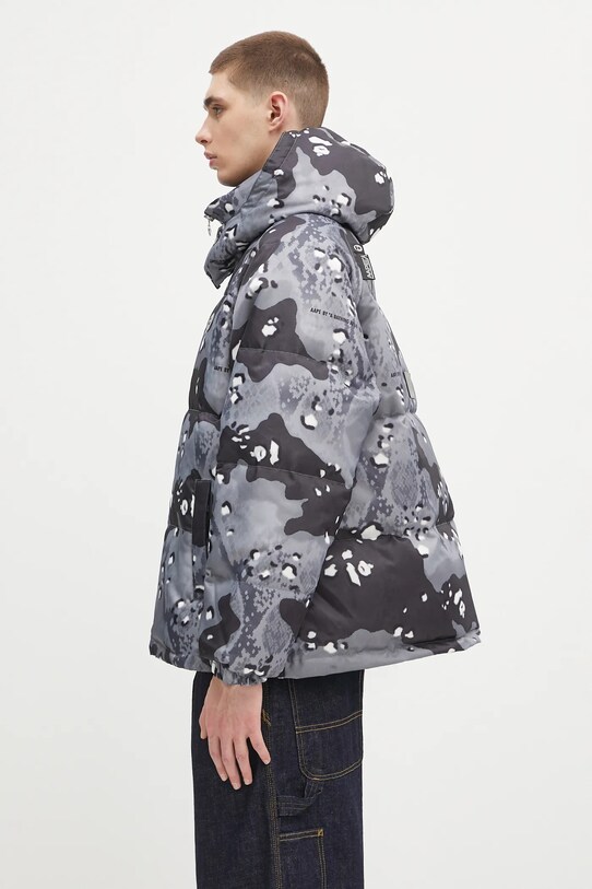 Péřová bunda AAPE Main Down AAPDNM7666XXN šedá SS25