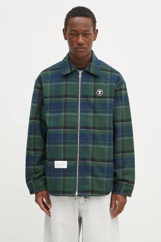 Μπουφάν από μίγμα μαλλιού AAPE Now μεταβατικό πράσινο AAPJKM7659XXN