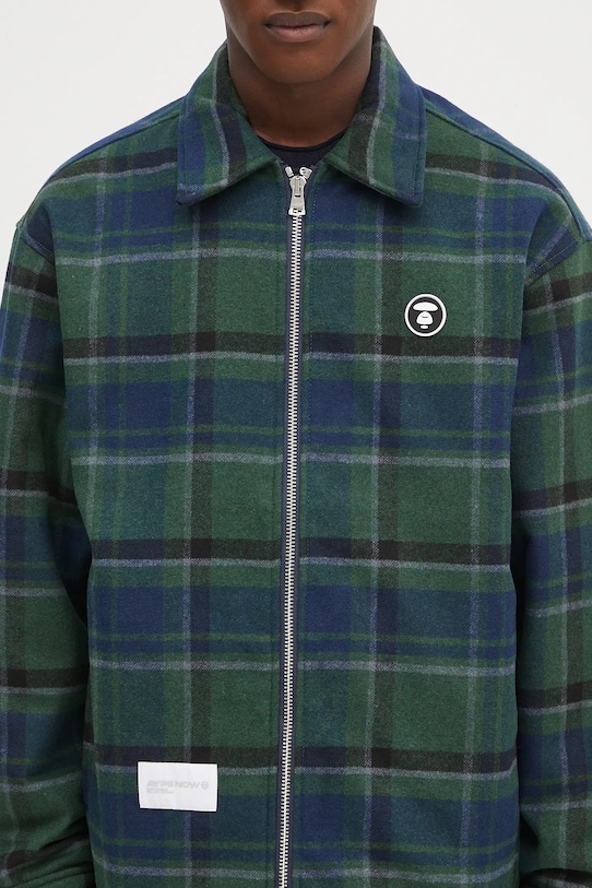 Μπουφάν από μίγμα μαλλιού AAPE Now πράσινο AAPJKM7659XXN