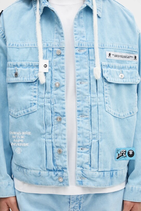 AAPE kurtka Main Light Weight AAPLJM7674XXN niebieski