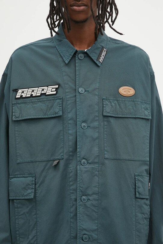 AAPE geacă Main Long Sleeve turcoaz AAPSTM8501XXN