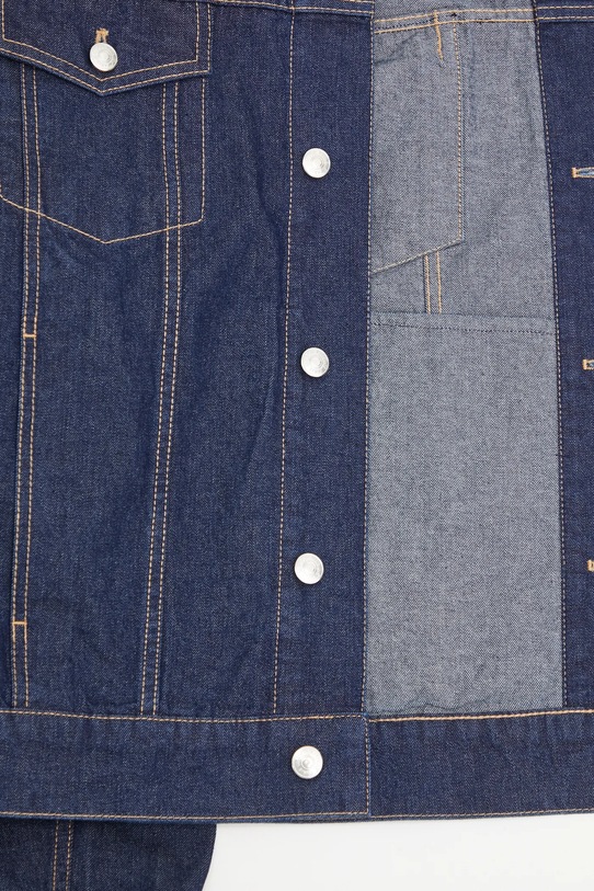 Maison Kitsuné giacca di jeans Trucker blu navy OM02103WW0081