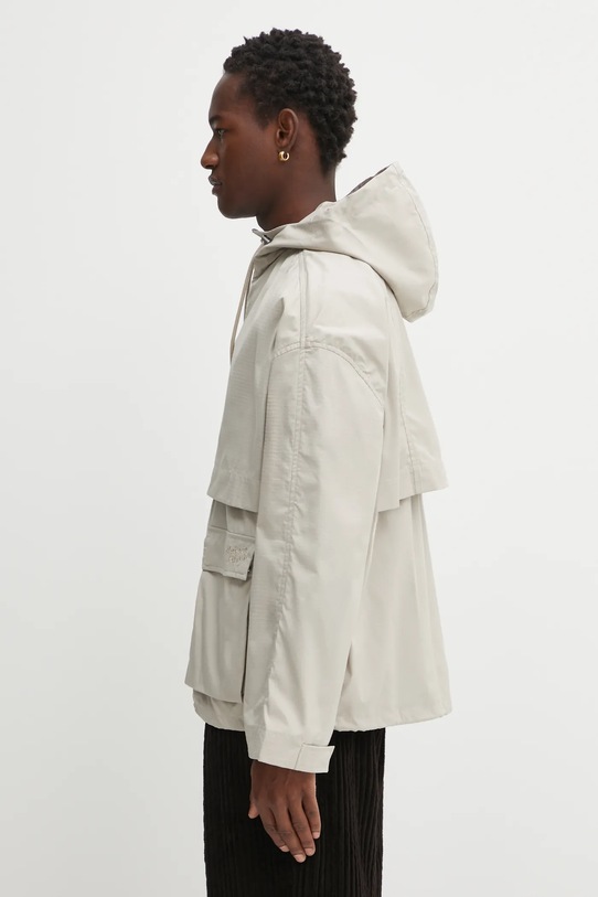 Maison Kitsuné giacca Hooded Zipped Windbreaker OM02113WW9056 beige SS25