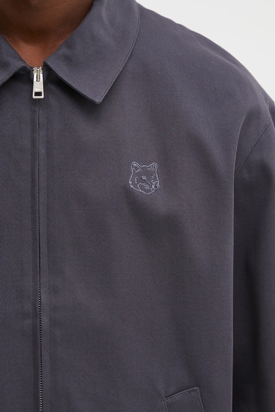 Maison Kitsuné giacca in cotone Elasticated Zipped grigio OM02122WW9028