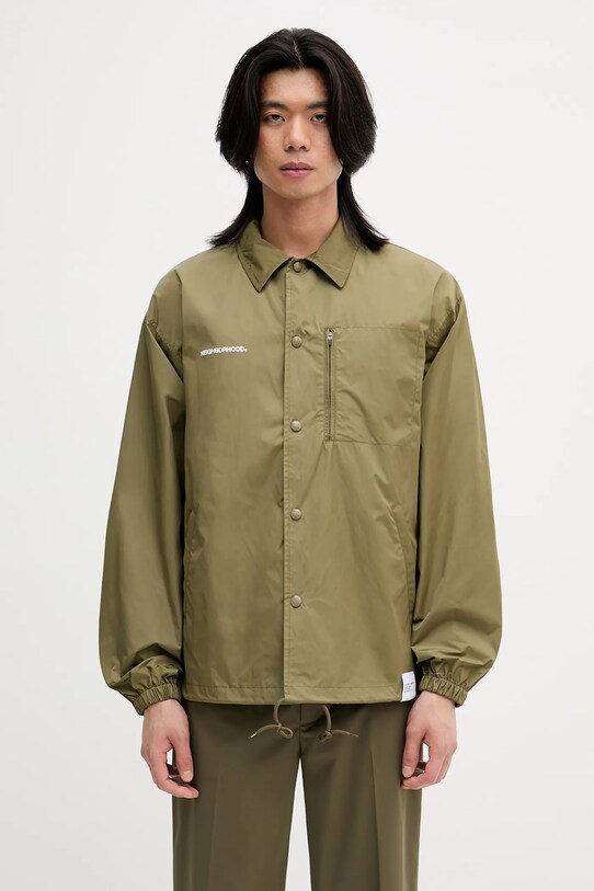 NEIGHBORHOOD kurtka WINDBREAKER bez kaptura zielony 251TSNH.JKM07