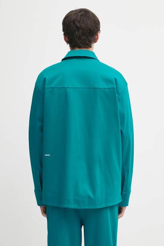 Одяг Бавовняна сорочка Pangaia DNA Interlock Jacket 10002444 бірюзовий
