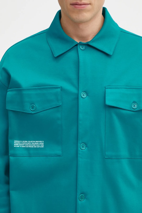 Бавовняна сорочка Pangaia DNA Interlock Jacket бірюзовий 10002444
